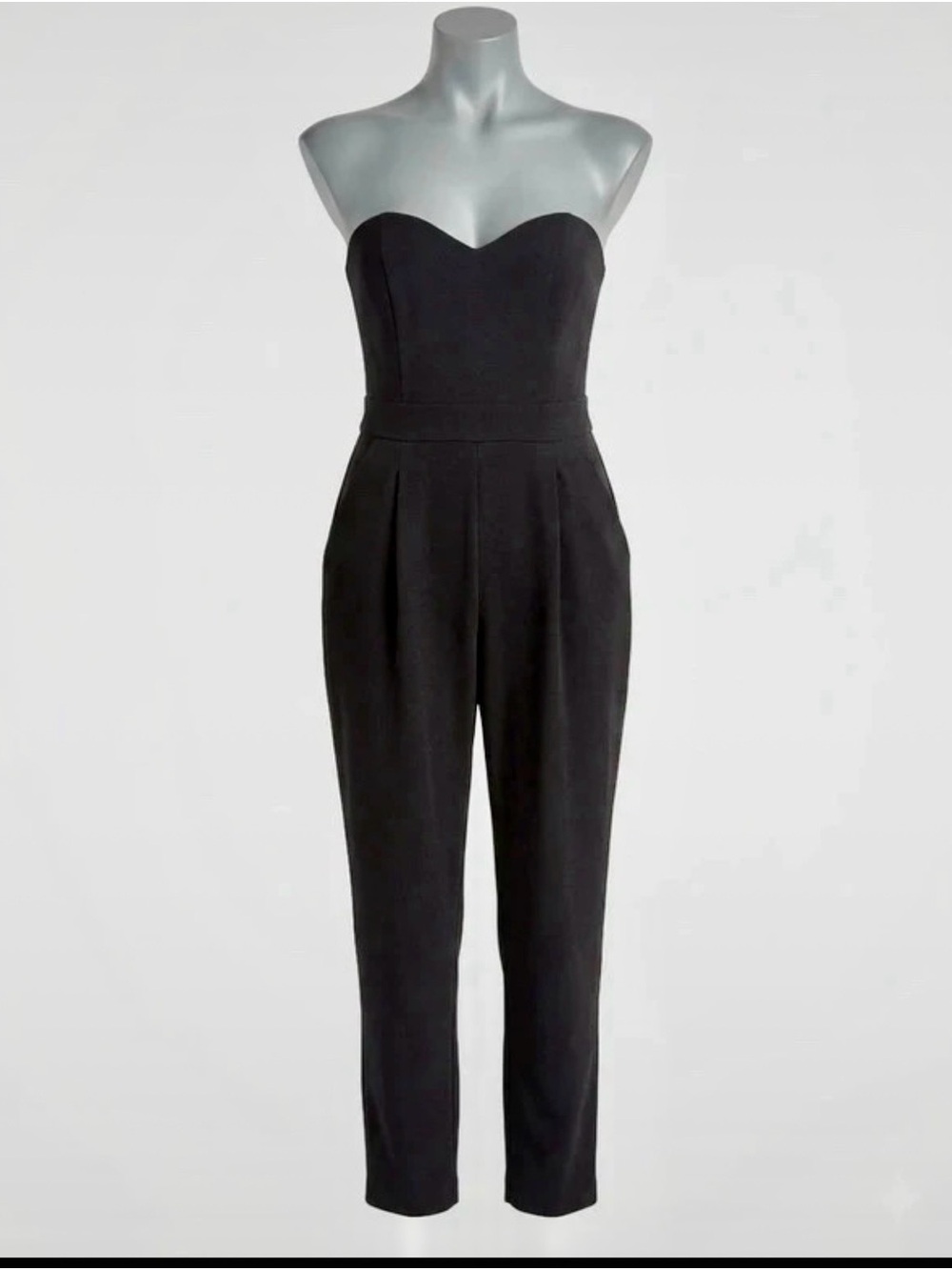 Express Black Strapless Sweetheart Jumpsuit